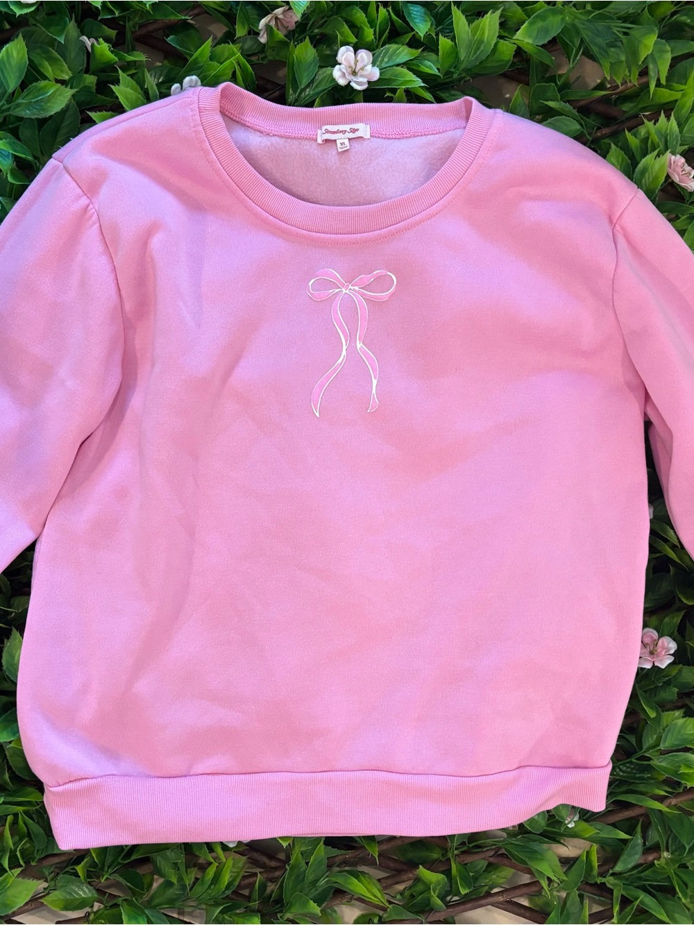 Pink Bow 🎀 Crewneck by Strawberry Skyes -XL